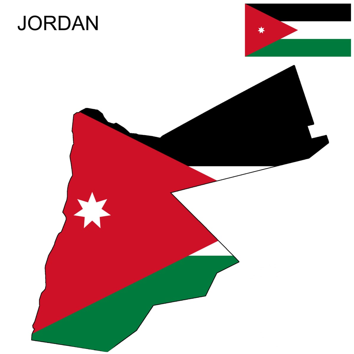 mapa Jordanii flaga mapie 