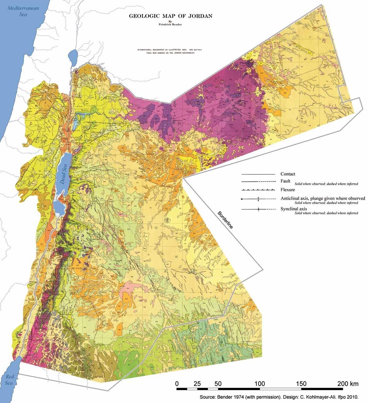 mapa Jordanii geologii