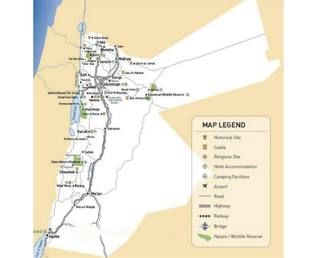 mapa Jordanii Dworzec