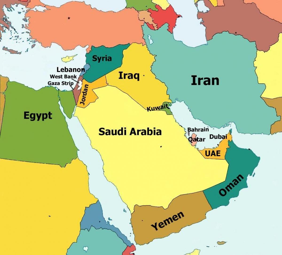 mapa Jordanii i okolicy