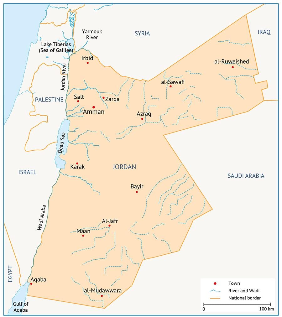 mapa uniwersytet Jordanii