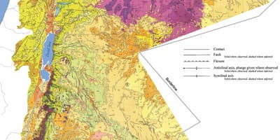 Mapa Jordanii geologii