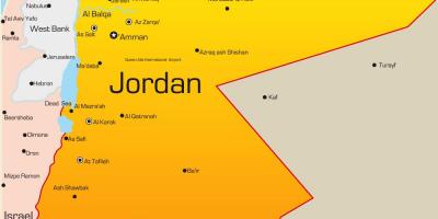 Mapa Jordanii na Bliskim Wschodzie