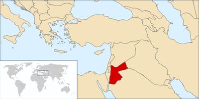 Jordania na mapie świata