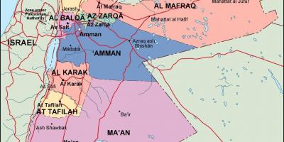 Mapa Jordanii politycznych