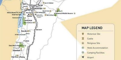 Jordania zabytki mapa