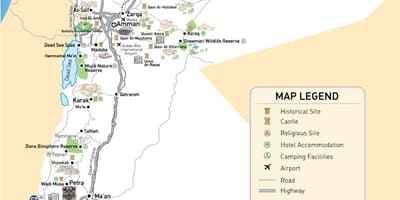 Mapa lotniska Jordanii 