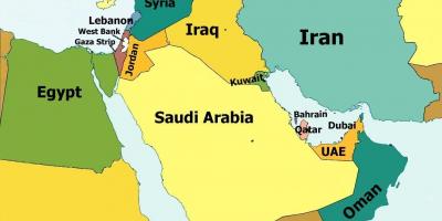 Mapa Jordanii i okolicy